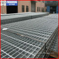 Hot dipped galvanized steel grating on stairs